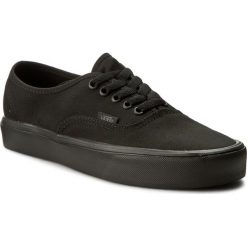 Tenisówki VANS - Authentic Lite VN0A2Z5J186 Black/Black. Czarne półbuty damskie marki Vans, bez wzorów, z gumy, bez zapięcia. W wyprzedaży za 219,00 zł.