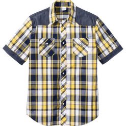 Koszula z krótkim rękawem Regular Fit bonprix żółty w kratę. Żółte koszule męskie marki Reserved, l. Za 32,99 zł.