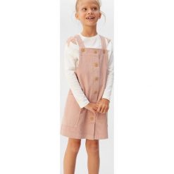 Mango Kids - Sukienka dziecięca Ellas 110-152 cm. Różowe sukienki dziewczęce Mango Kids, bez wzorów, z bawełny, casualowe, bez rękawów, proste. W wyprzedaży za 49,90 zł.