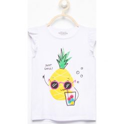 Bluzki, topy, tuniki: T-shirt z falbankami – Biały