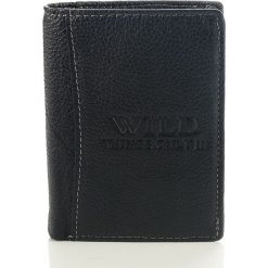 100 % skórzany Portfel męski WILD Czarny. Czarne portfele męskie marki Wild, ze skóry. Za 69,00 zł.