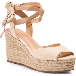 Espadryle KAZAR - Macademia 37830-TK-03 Beige. Brązowe espadryle damskie Kazar, bez wzorów, ze skóry, na wysokim obcasie. W wyprzedaży za 269,00 zł.
