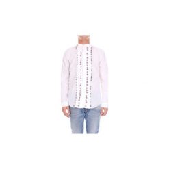 Koszule z długim rękawem Msgm 2440ME12184010. Białe koszule męskie MSGM, m, bez wzorów, bez kołnierzyka, z długim rękawem. Za 1010,26 zł.