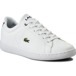 Sneakersy LACOSTE - Carnaby Evo Bl 1 Spj 7-33SPJ1003042 Wht/Nvy. Białe trampki chłopięce Lacoste, z materiału, na sznurówki. Za 349,99 zł.