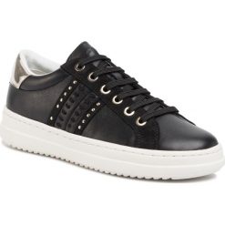 Sneakersy GEOX - D Pontoise D D02FED 085BN C9258 Black/Lt Gold. Czarne półbuty damskie Geox, z zamszu. W wyprzedaży za 399,00 zł.