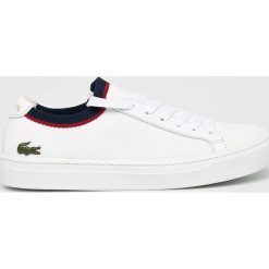 Lacoste - Buty. Białe buty sportowe damskie marki Lacoste, bez wzorów, ze skóry, sportowe. Za 499,90 zł.