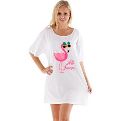 Koszula nocna Hello Summer. Szare piżamy damskie Selena Secrets, bez wzorów, z bawełny, bez rękawów, bez kaptura. Za 46,99 zł.