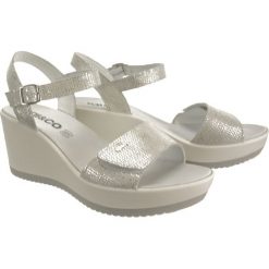 IGI&CO 31741 55 argento, sandały damskie. Koturny damskie IGI&CO, bez wzorów, ze skóry, bez obcasa, na koturnie, bez zapięcia. Za 299,90 zł.