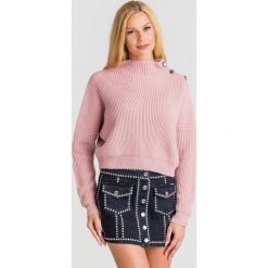 SWETER Liu Jo. Różowe swetry damskie Liu Jo, s, z aplikacjami, z materiału, bez rękawów, bez kaptura. Za 799,00 zł.