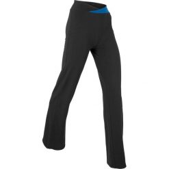 Spodnie sportowe, długie, Level 1 bonprix czarno-niebieski Chagall. Czarne spodnie damskie bonprix, w paski, z bawełny, długie. Za 74,99 zł.