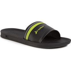 Klapki RIDER - Strike Plus Slide Ad 11491 Black/Green 21675. Czarne klapki męskie Rider, bez wzorów, z tworzywa sztucznego. Za 79,99 zł.