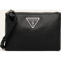 Guess Jeans - Torebka. Różowe listonoszki damskie Guess Jeans, w paski, z bawełny, na ramię, bez dodatków. Za 459,90 zł.
