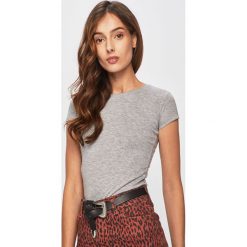 Answear - T-shirt. Szare bluzki damskie ANSWEAR, s, bez wzorów, z elastanu, bez kołnierzyka. W wyprzedaży za 29,90 zł.