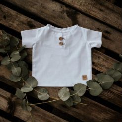 Koszulka SZATKA z haftem do chrztu dla chłopca. T-shirty chłopięce Pakamera, z haftami, z bawełny, bez rękawów. Za 79,00 zł.