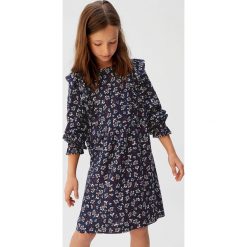 Mango Kids - Sukienka dziecięca Romas 110-164 cm. Niebieskie sukienki dziewczęce Mango Kids, bez wzorów, z wiskozy, casualowe, z długim rękawem, długie, maxi, rozkloszowane. W wyprzedaży za 69,90 zł.