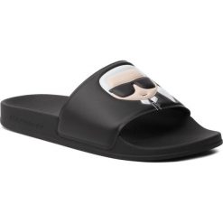 Klapki KARL LAGERFELD - KL70005 Black Rubber. Czarne klapki męskie KARL LAGERFELD, bez wzorów, ze skóry ekologicznej. W wyprzedaży za 209,00 zł.