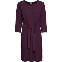 Sukienka z dżerseju bonprix czarny bez. Fioletowe sukienki damskie bonprix, bez wzorów, z dżerseju, eleganckie, z okrągłym kołnierzem, bez rękawów. Za 109,99 zł.