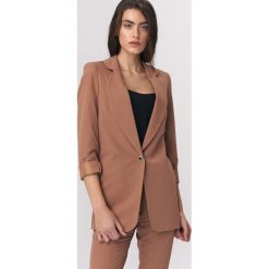 Karmelowy żakiet oversize. Żakiety damskie NIFE, s, bez wzorów, z elastanu. Za 199,00 zł.