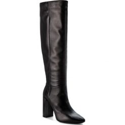 Kozaki TWINSET - Stivale CA8PLA Nero 00006. Czarne kozaki damskie Twinset, ze skóry, przed kolano, na wysokim obcasie, na obcasie, bez zapięcia. W wyprzedaży za 909,00 zł.
