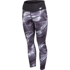 Legginsy treningowe damskie SPDF003 - głęboka czerń allover. Szare legginsy damskie 4f, bez wzorów, z materiału. W wyprzedaży za 129,99 zł.