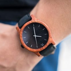 Zegarki męskie: Drewniany zegarek męski classic 43 mm n001