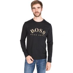 BOSS Hugo Boss Koszulka Czarny. Czarne podkoszulki męskie BOSS Hugo Boss, l, z haftami, z bawełny, bez kołnierzyka, długie. Za 311,95 zł.