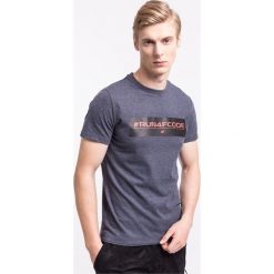 T-shirty męskie z nadrukiem: T-shirt męski TSM008z - denim melanż - 4F