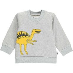 Bluza w kolorze szarym. Szare bluzy niemowlęce lamino, z nadrukiem, z dresówki, bez rękawów, bez kaptura. W wyprzedaży za 43,95 zł.