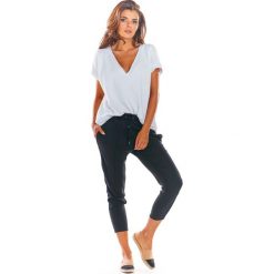 Czarne Stylowe Spodnie z Troczkami. Spodnie damskie Molly.pl. Za 129,90 zł.