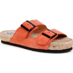 Espadryle MANEBI - Nordic Sandals M 3.3 R0 Mandarin. Pomarańczowe espadryle damskie Manebi, bez wzorów, ze skóry, bez obcasa. W wyprzedaży za 319,00 zł.