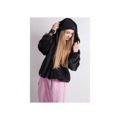 FLUFFY BLACK HOODIE. Czarne bluzy damskie Rest_factory, z aplikacjami, z gumy, bez rękawów. Za 349,90 zł.