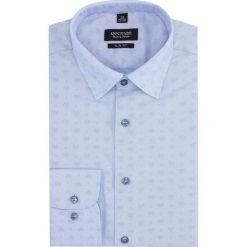Koszula davis 2432 długi rękaw slim fit niebieski. Niebieskie koszule męskie Recman, m, bez wzorów, bez kołnierzyka, z długim rękawem. Za 159,00 zł.