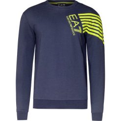 Bluza EA7 EMPORIO ARMANI. Niebieskie bluzy męskie EA7 Emporio Armani, w paski, z bawełny, bez kołnierzyka, bez rękawów, bez kaptura. W wyprzedaży za 264,00 zł.