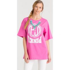 T-SHIRT DIRITTO PINKO. Różowe t-shirty damskie Pinko, s, z nadrukiem, z bawełny, z okrągłym kołnierzem. Za 415,00 zł.