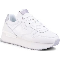 Sneakersy PEPE JEANS - Rusper Premium PLS30995 White 800. Białe półbuty damskie Pepe Jeans, z jeansu. W wyprzedaży za 229,00 zł.
