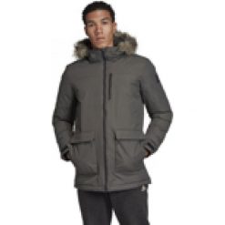 Kurtka zimowa męska kaptur ADIDAS XPLORIC. Kurtki sportowe męskie Adidas, na zimę, s, bez wzorów, z nylonu, długie, bez kaptura. Za 455,00 zł.
