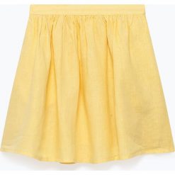 Lniana spódnica "Ficobay" w kolorze żółtym. Żółte spódniczki damskie American Vintage, xs, bez wzorów, ze lnu, mini, rozkloszowane. W wyprzedaży za 193,95 zł.