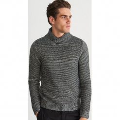 Gruby sweter z kołnierzem - Czarny. Czarne swetry klasyczne męskie marki Reserved, l. Za 159,99 zł.