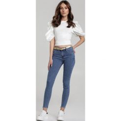 Niebieskie Jeansy Slim Furcata. Niebieskie jeansy damskie Renee, w paski, z jeansu. Za 79,99 zł.