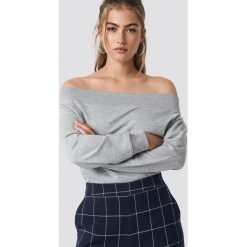 Rut&Circle Bluza z odkrytymi ramionami - Grey. Szare bluzy damskie marki Rut&Circle, bez wzorów, z długim rękawem, długie, bez kaptura. W wyprzedaży za 48,57 zł.
