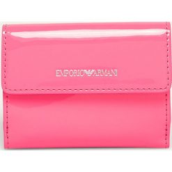 Emporio Armani - Portfel. Różowe portfele damskie Emporio Armani, bez wzorów, z bawełny. W wyprzedaży za 399,90 zł.