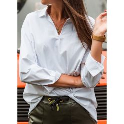 Koszula Elisabeth white - M/L. Białe bluzki damskie Fanaberia.com, m, bez wzorów, eleganckie, bez kołnierzyka, z długim rękawem. Za 129,00 zł.