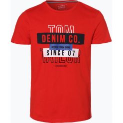 Tom Tailor Denim - T-shirt męski, czerwony. Czerwone t-shirty męskie marki TOM TAILOR DENIM, s, z nadrukiem, z denimu. Za 59,95 zł.