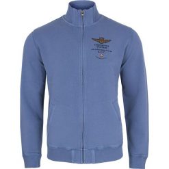 Bluza Aeronautica Militare. Niebieskie bluzy męskie Aeronautica Militare, m, z nadrukiem, z włoskim kołnierzykiem, bez rękawów, bez kaptura. Za 679,00 zł.
