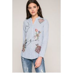 Desigual - Koszula. Niebieskie koszule damskie Desigual, s, z bawełny, casualowe, z długim rękawem. W wyprzedaży za 199,90 zł.