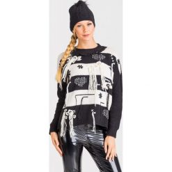 SWETER Twinset. Czarne swetry damskie Twinset, xs, z haftami, z wełny, bez rękawów, bez kaptura. Za 599,50 zł.