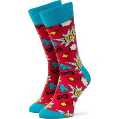 Skarpety Wysokie Unisex HAPPY SOCKS - DAD01-4000 Czarny Kolorowy. Czarne skarpetki damskie Happy Socks, bez wzorów, z elastanu. Za 39,90 zł.