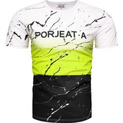 Koszulka męska t-shirt biało-zielony Recea. Zielone koszulki męskie Recea, na lato, xl, bez wzorów, z bawełny, bez kołnierzyka, bez rękawów. Za 24,99 zł.