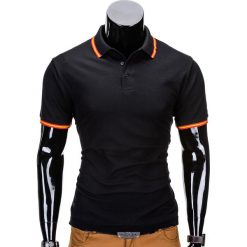 KOSZULKA MĘSKA POLO BEZ NADRUKU S709 - CZARNA. Czarne koszulki polo męskie marki Inny, s, z nadrukiem, z poliesteru. Za 39,00 zł.