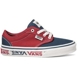 Vans Tenisówki Yt Atwood Sidewall Logo 31. Czerwone buty chłopięce sportowe Vans, z napisami, eleganckie, bez zapięcia. Za 165,00 zł.
